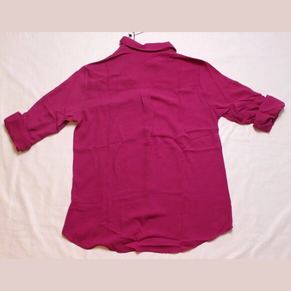 Express Womens Long Sleeve V-Neck Button Down Shirt Pink Top Blouse Size M NWOT - Picture 2 of 6